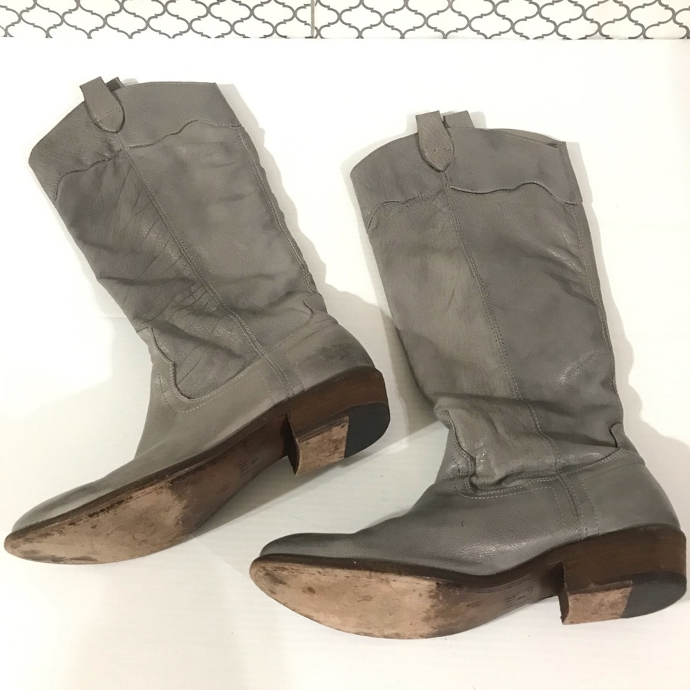 Frye Women's Gray Leather 77202 Western Boots Size 9B